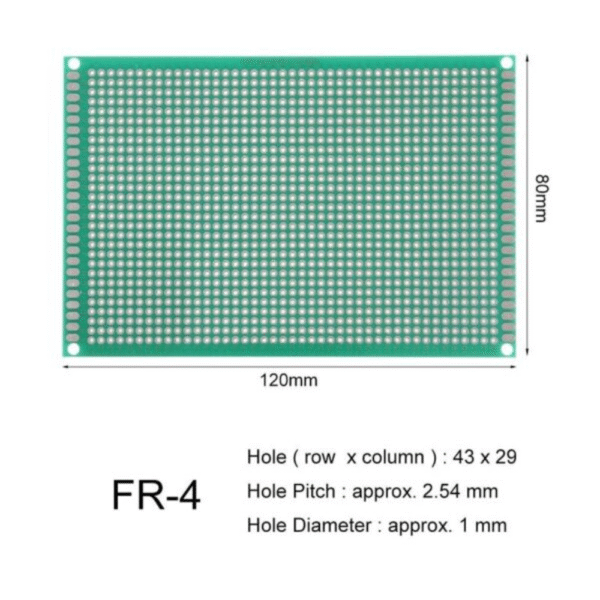 8 x 12 cm Universal PCB Prototype Board Single-Sided 2.54mm Hole Pitch - Image 2