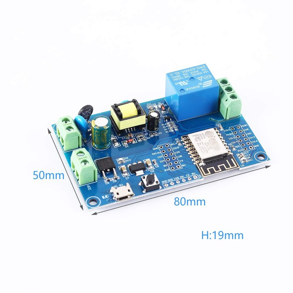 AC90-250V ESP8266, Wireless WIFI Relay, Module 1 Channel ESP-, 12F Wifi Development, Board AC/DC 5V/7-28V/5-, 80V Power Supply