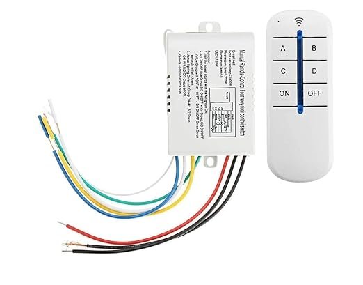 Roboway 4-Way ON/Off 220V-240V Light Digital Remote-Control Wireless Wall Switch with RF Remote Control (RW-RF031) - Image 3