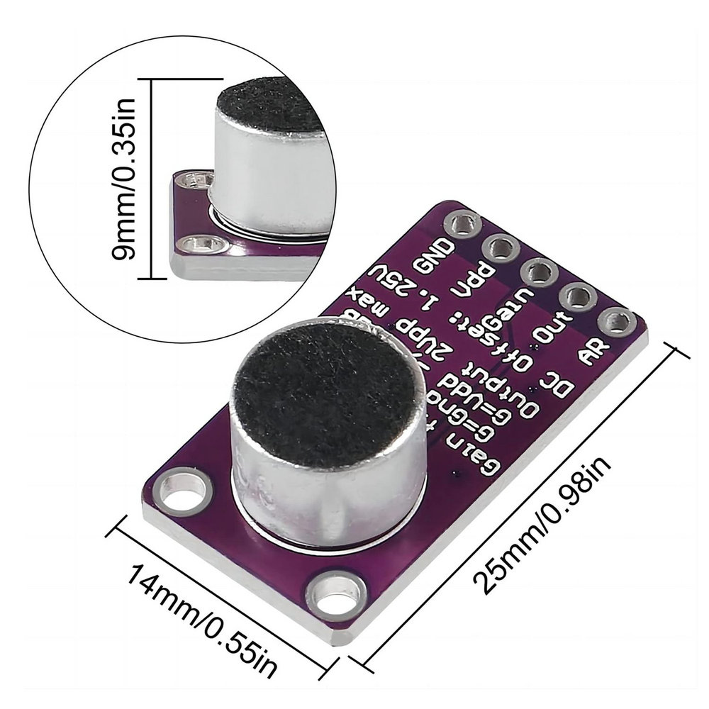 MAX9814 High Performance Microphone AGC Amplifier Module CMA- 4544PF-W - Image 4