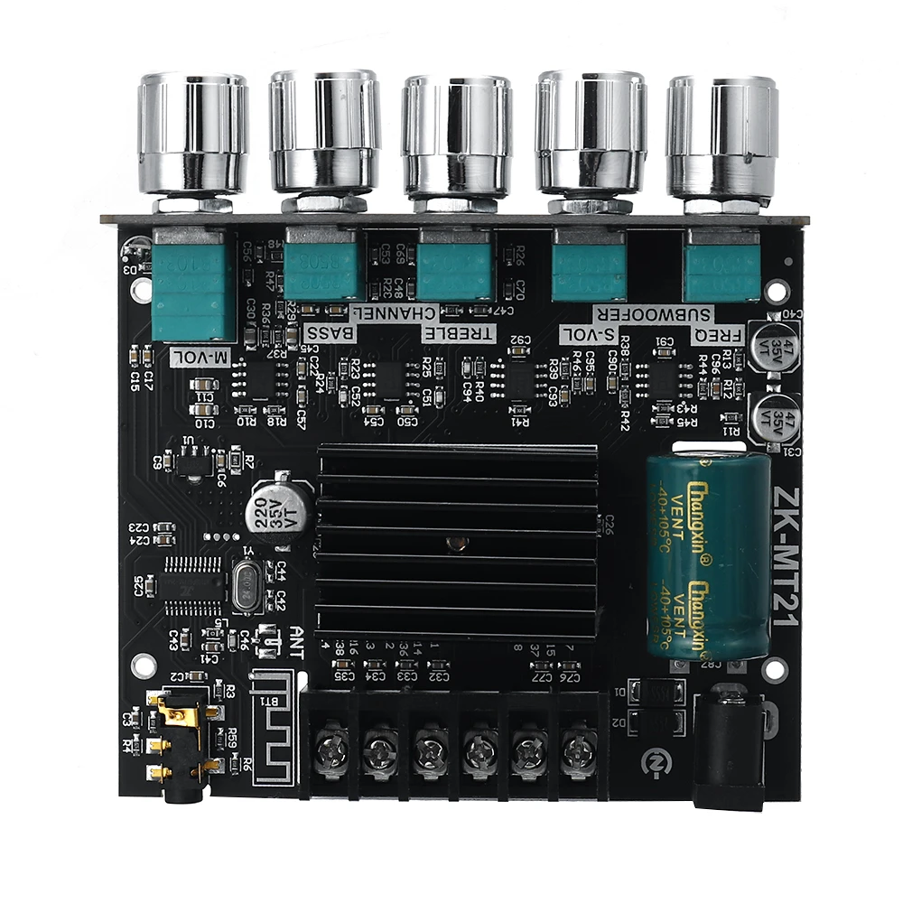 Wuzhi Audio ZK-MT21 Bluetooth 5.0 Subwoofer Amplifier Board 50WX2+100W 2.1 Channel Power Audio Stereo Amplifier Tone Board Bass AMP AUX - Image 3
