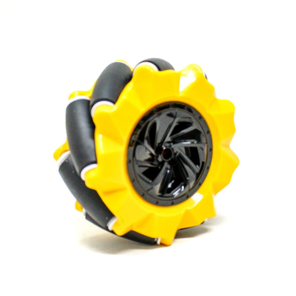 80mm-A Mecanum Wheel Compatible with 6.7mm Coupling (Pack of 4)-Yellow - Image 3