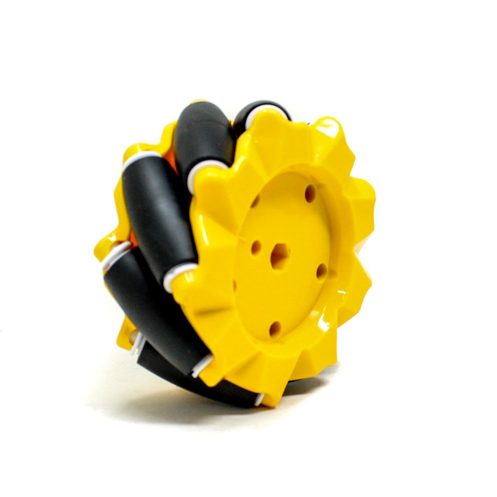 80mm-A Mecanum Wheel Compatible with 6.7mm Coupling (Pack of 4)-Yellow - Image 2