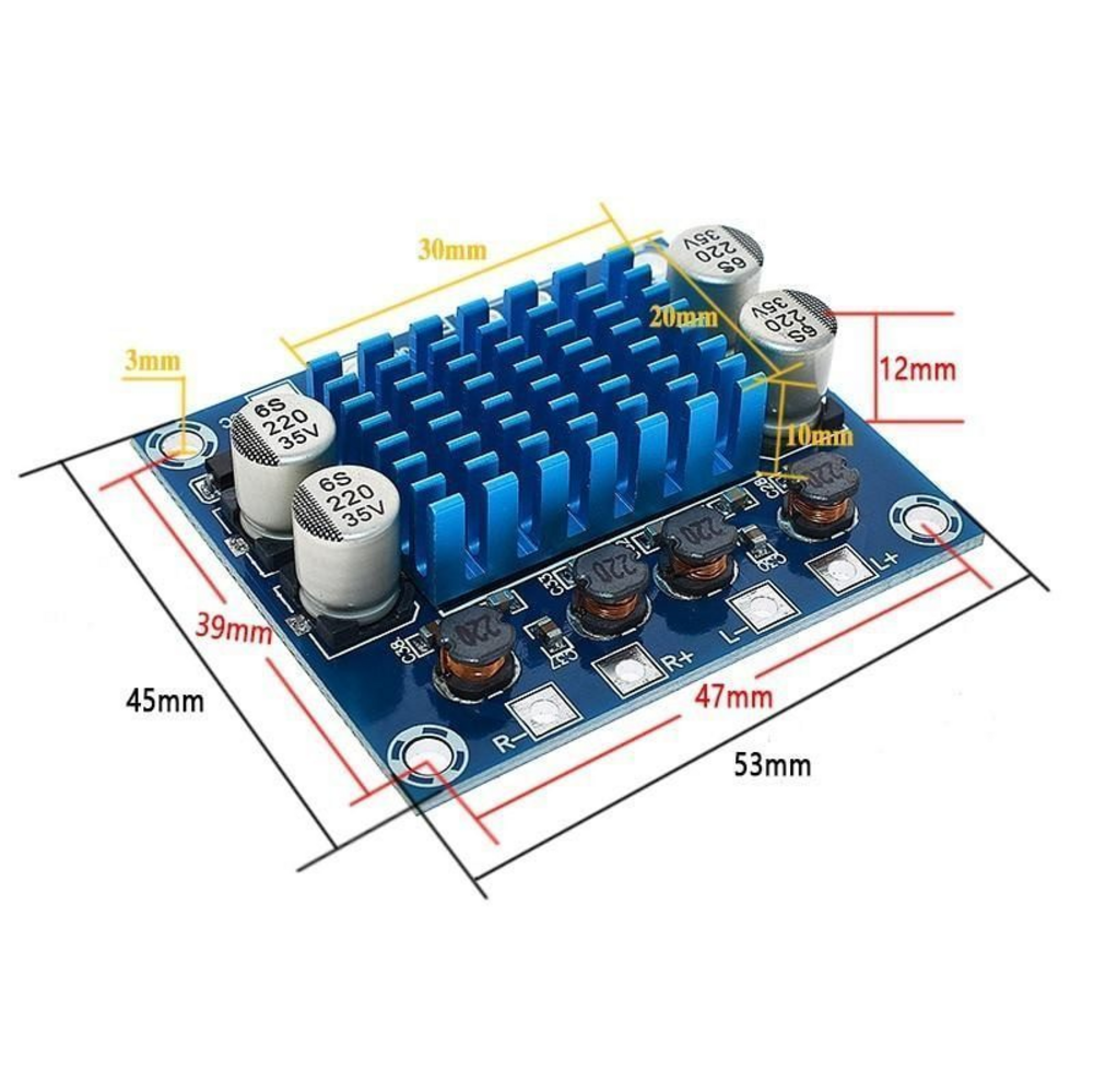 XH-A232 TPA3110 30W+30W 2.0 Channel Digital Stereo Audio Power Amplifier Board - Image 2
