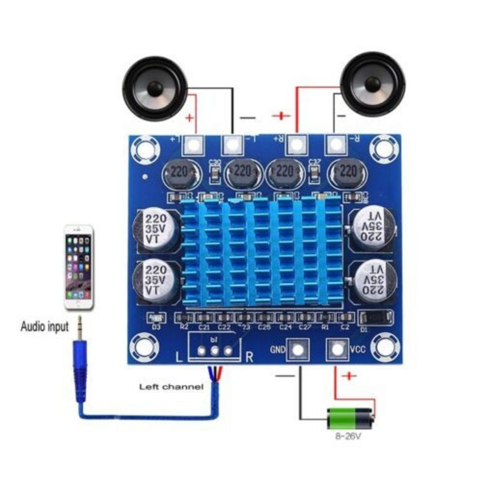 XH-A232 TPA3110 30W+30W 2.0 Channel Digital Stereo Audio Power Amplifier Board - Image 3
