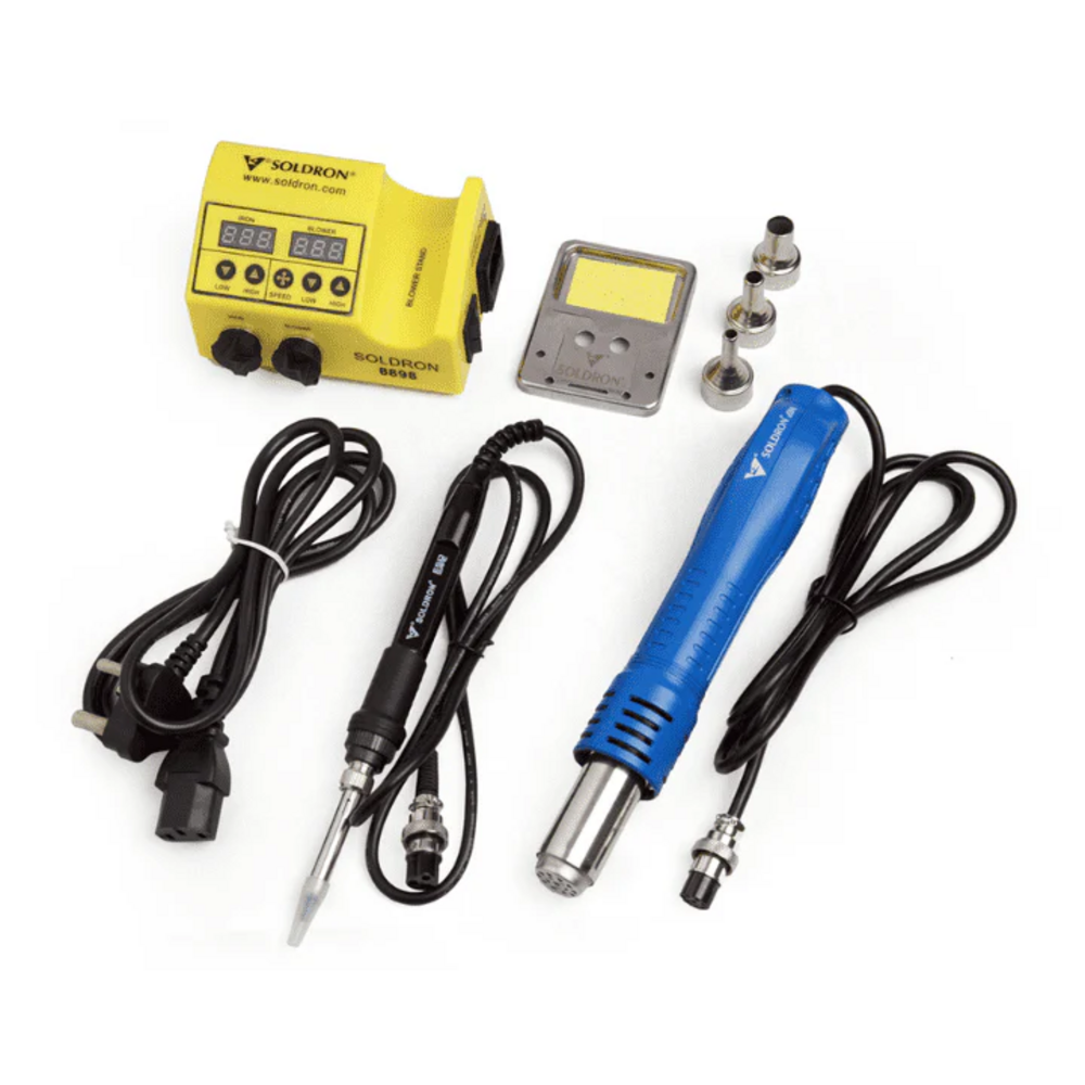 SOLDRON 8898 Portable Dual Hot Air Soldering Station with wall mounting