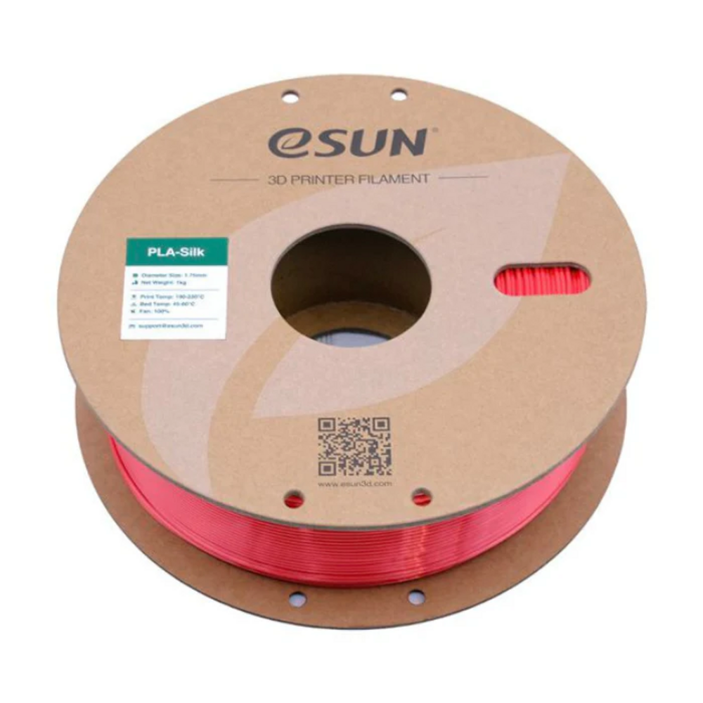 eSun 1.75mm PLA-Silk Filament 1kg/roll Red Color - Image 2