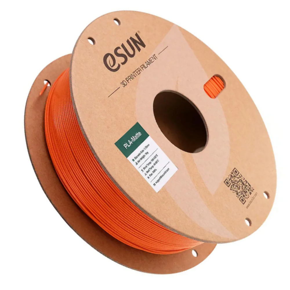 eSun PLA-Matte Filament 1.75mm 1kg Paper Roll Tangerine Color - Image 2