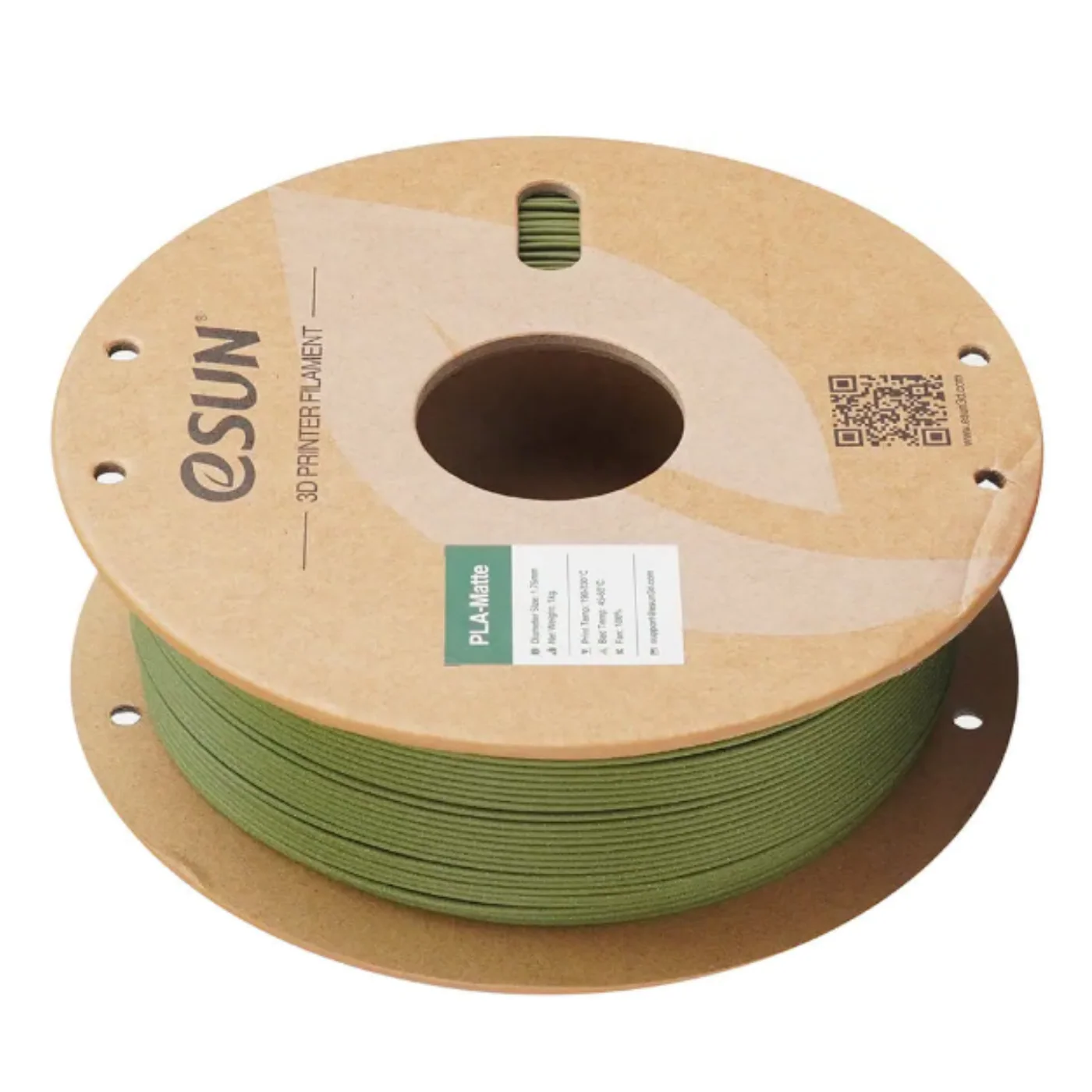 eSun 1.75mm PLA-Matte Filament 1kg Olive Green - Image 2