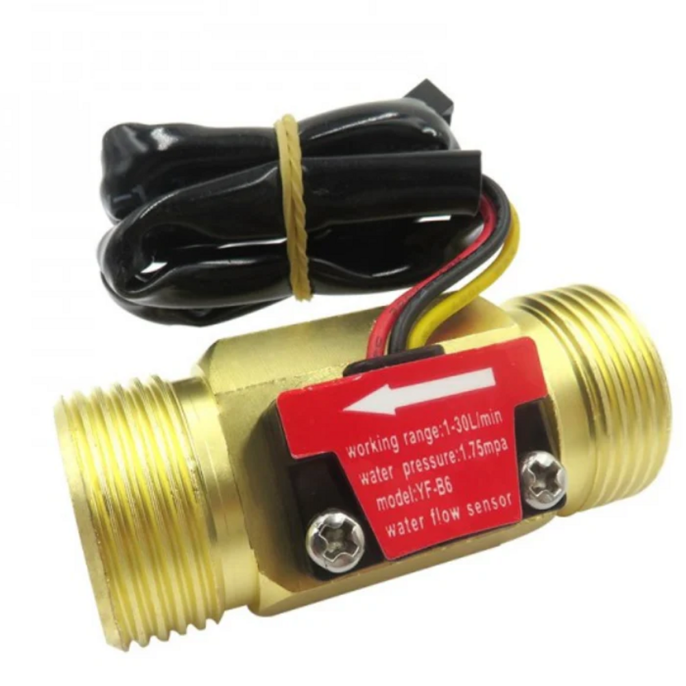 Water Flow Sensor – YF-B6 Flowmeter G3/4 1-30L/min 5-15V Brass