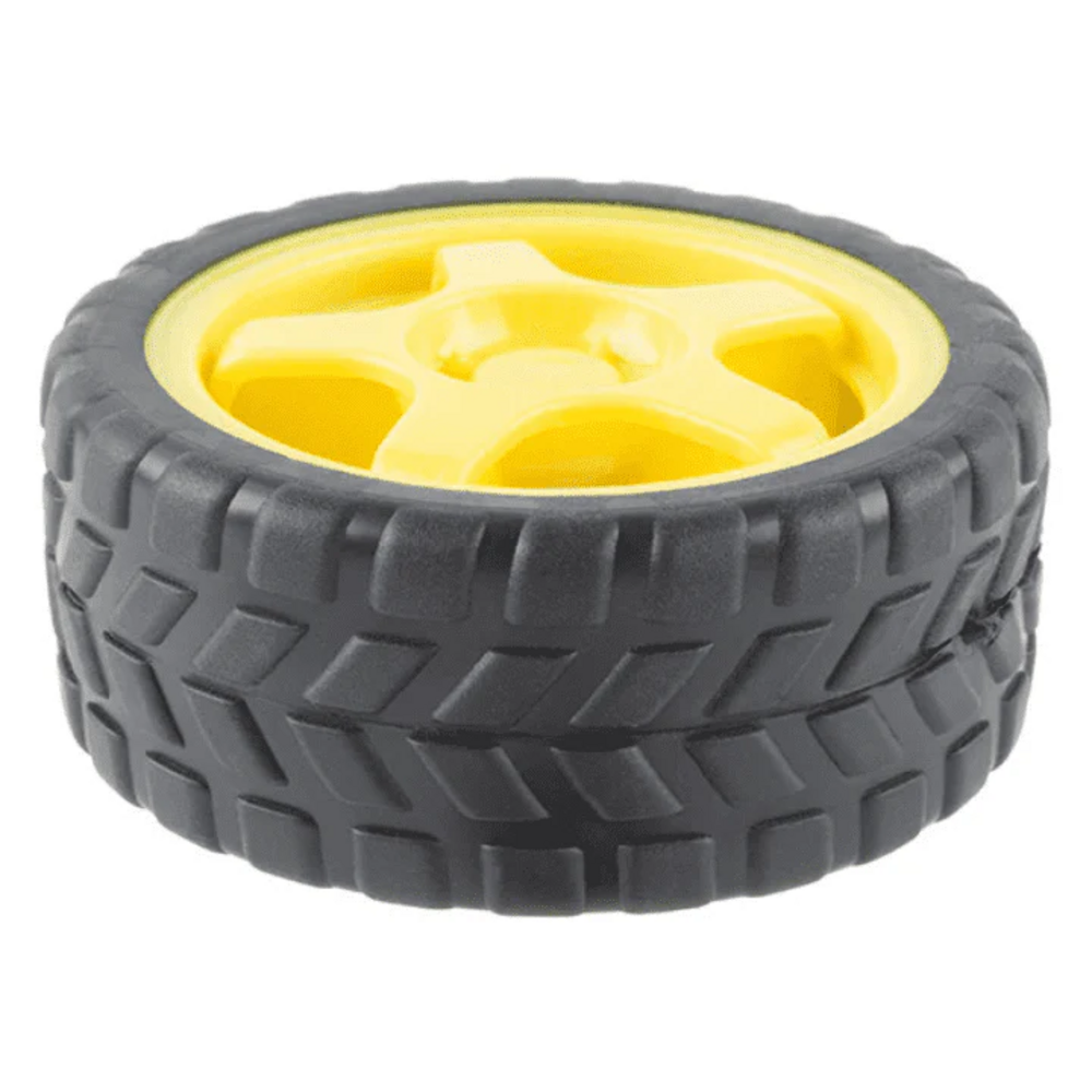 65mm Robot Wheel for BO Motors (Yellow) - Image 3