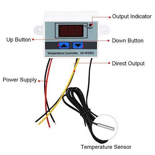 XH-W3001 DC 12V 120W Digital Display LED Temperature Controller with Thermostat Control Switch Probe - Image 3