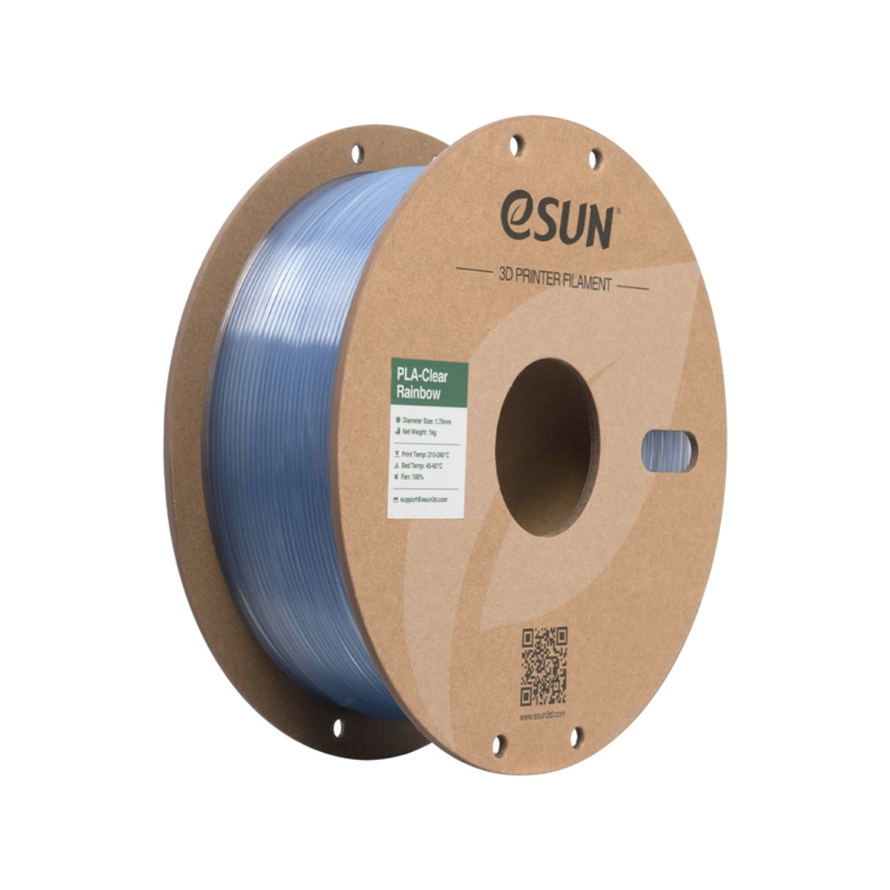 eSUN PLA-Clear Rainbow filament- 1.75mm- Purple blue Grey- 1kg/roll- with paper roll