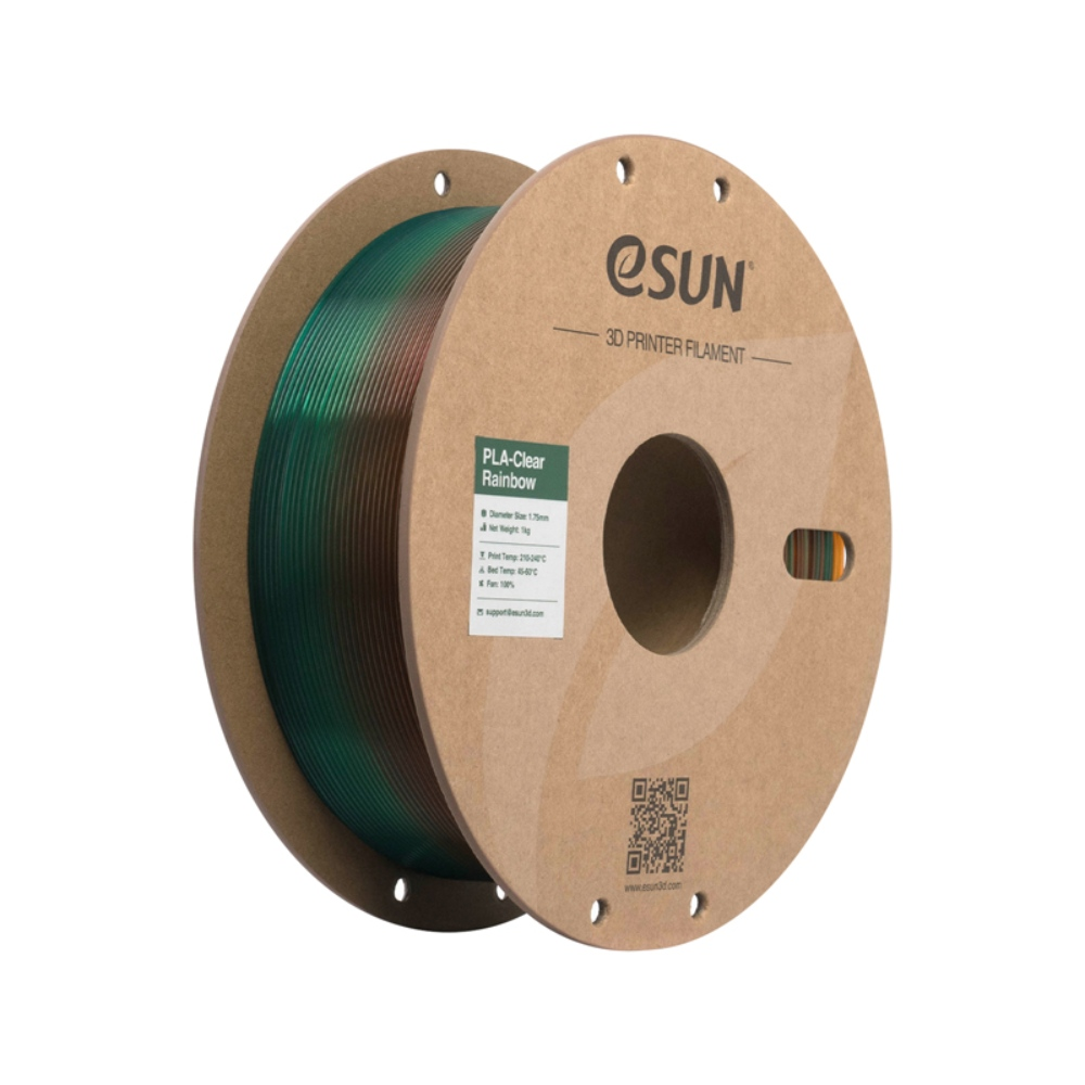 eSUN PLA-Clear Rainbow filament- 1.75mm- Translucent rainbow B- 1kg/roll- with paper roll