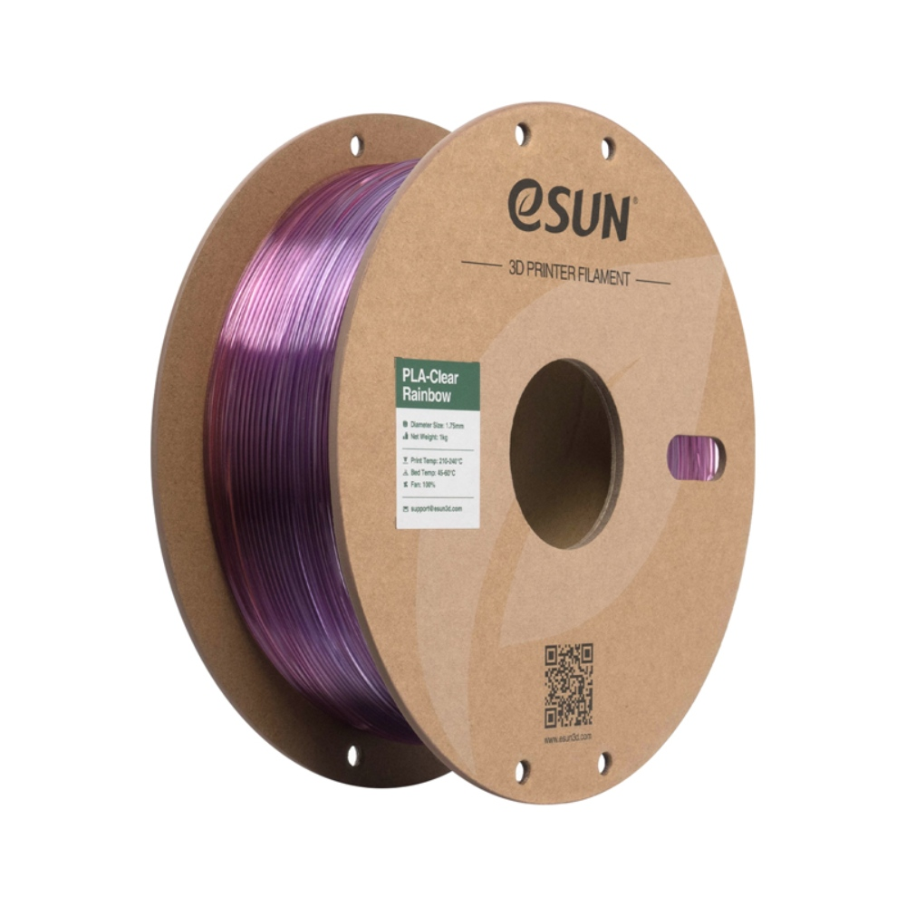 eSUN PLA-Clear Rainbow filament- 1.75mm- Purple red- 1kg/roll- with paper roll