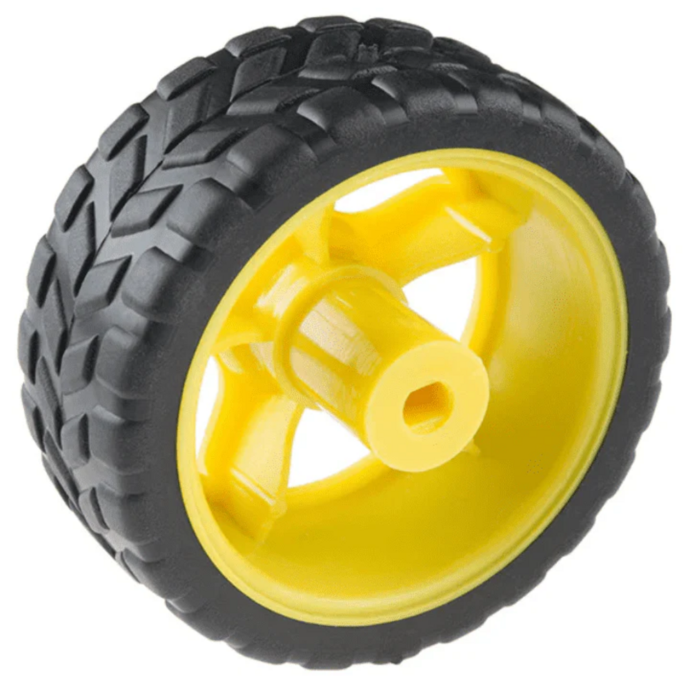 65mm Robot Wheel for BO Motors (Yellow) - Image 2