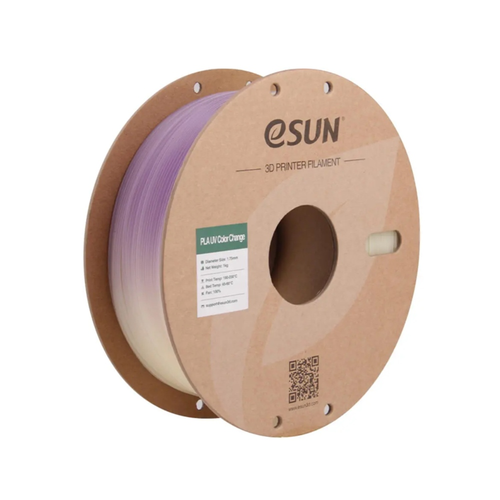 eSUN PLA-UV Color Change filament- 1.75mm- UV change Purple- 1kg/roll- with paper roll