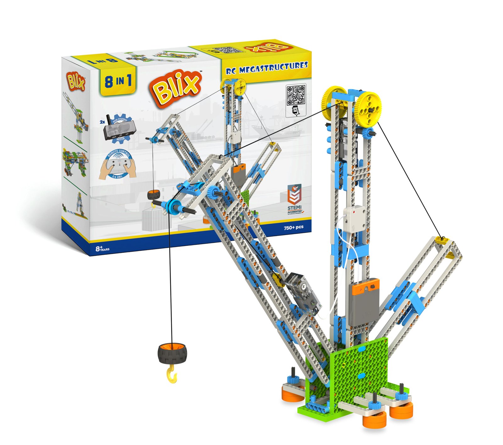 Blix RC Megastructure Remote Control | Toys for Kids | DIY Toy | 1 Kit 8+ Models, Multicolor